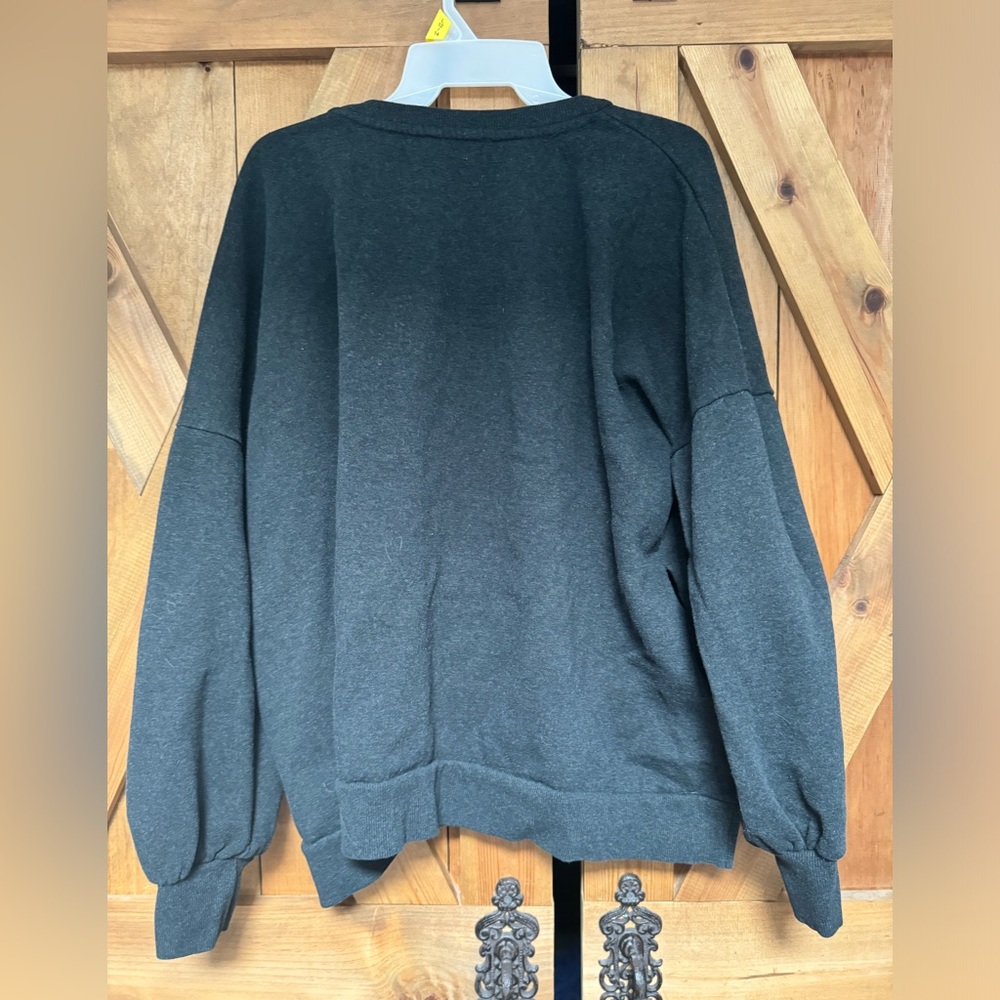 Zenana Charcoal gray balloon sleeve sweatshirt - Picture 4 of 4